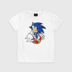 Футболка хлопковая детская SONIC, цвет: белый