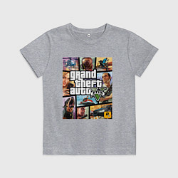 Футболка хлопковая детская GTA5, цвет: меланж