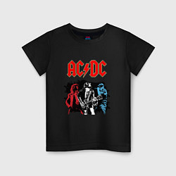 Футболка хлопковая детская ACDC, цвет: черный