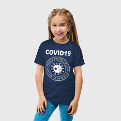 Футболка хлопковая детская COVID-19, цвет: тёмно-синий — фото 2