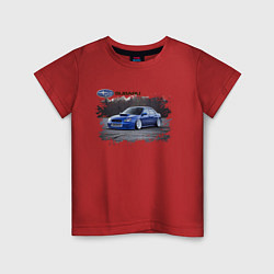 Футболка хлопковая детская SUBARU, цвет: красный