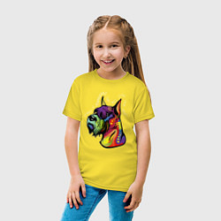 Футболка хлопковая детская Берегись шнауцеров!, цвет: желтый — фото 2