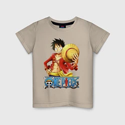 Футболка хлопковая детская One Piece, цвет: миндальный