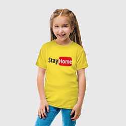 Футболка хлопковая детская Stay Home, цвет: желтый — фото 2
