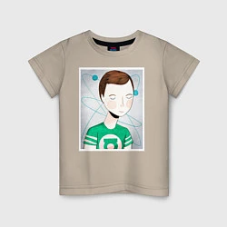 Футболка хлопковая детская Sheldon Cooper, цвет: миндальный