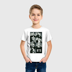 Футболка хлопковая детская BTS, цвет: белый — фото 2