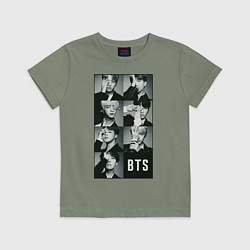 Футболка хлопковая детская BTS, цвет: авокадо