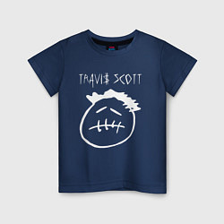 Футболка хлопковая детская TRAVIS SCOTT, цвет: тёмно-синий