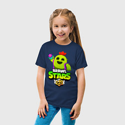 Футболка хлопковая детская BRAWL STARS SPIKE, цвет: тёмно-синий — фото 2