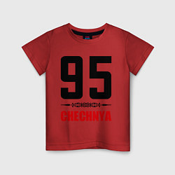 Футболка хлопковая детская 95 Chechnya, цвет: красный