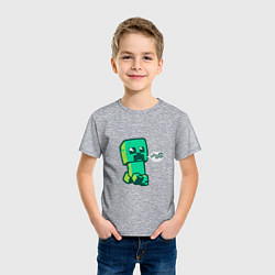 Футболка хлопковая детская MINERCRAFT CREEPER, цвет: меланж — фото 2