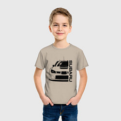 Футболка хлопковая детская SUBARU Z, цвет: миндальный — фото 2