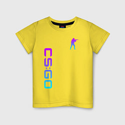 Футболка хлопковая детская CS GO NEON, цвет: желтый