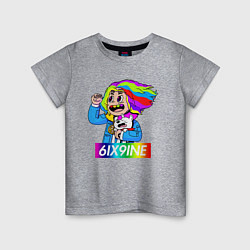 Футболка хлопковая детская 6IX9INE, цвет: меланж