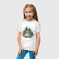 Футболка хлопковая детская New Year Totoro, цвет: белый — фото 2