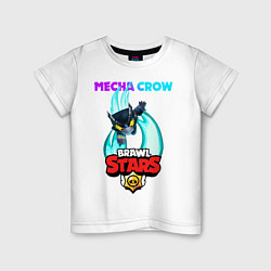 Футболка хлопковая детская BRAWL STARS MECHA CROW, цвет: белый