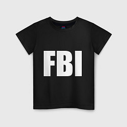 Футболка хлопковая детская FBI, цвет: черный