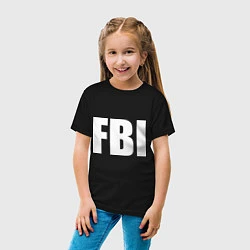 Футболка хлопковая детская FBI, цвет: черный — фото 2