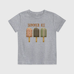 Футболка хлопковая детская Мороженое, цвет: меланж