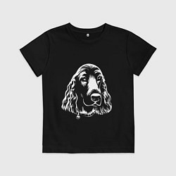 Футболка хлопковая детская Спаниель Z, цвет: черный