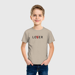Футболка хлопковая детская Lover - loser, цвет: миндальный — фото 2
