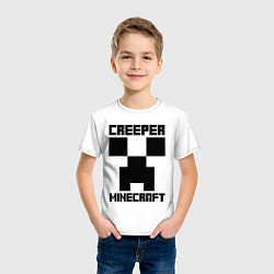 Футболка хлопковая детская MINECRAFT CREEPER, цвет: белый — фото 2