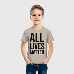 Футболка хлопковая детская ALL LIVES MATTER, цвет: миндальный — фото 2