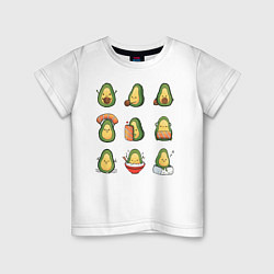 Футболка хлопковая детская Life Avocado, цвет: белый