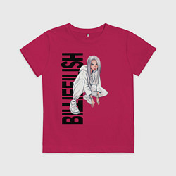 Футболка хлопковая детская Билли айлиш, цвет: маджента
