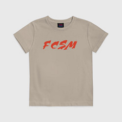 Футболка хлопковая детская FCSM, цвет: миндальный