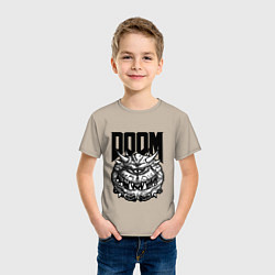Футболка хлопковая детская КАКОДЕМОН DOOM Z, цвет: миндальный — фото 2