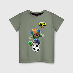 Футболка хлопковая детская Brawl STARS футбол, цвет: авокадо