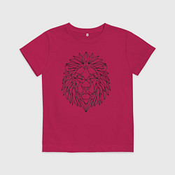 Футболка хлопковая детская Геометрический Лев, цвет: маджента