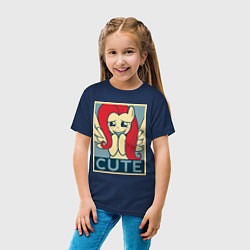 Футболка хлопковая детская Fluttershy cute, цвет: тёмно-синий — фото 2