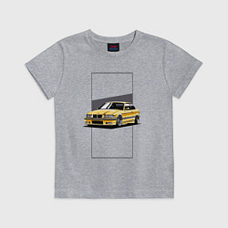 Футболка хлопковая детская BMW E36, цвет: меланж