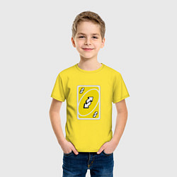 Футболка хлопковая детская Уно реверс, цвет: желтый — фото 2