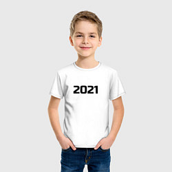 Футболка хлопковая детская 2021 - новый год, цвет: белый — фото 2