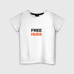 Детская футболка Free,hugs,бесплатные,обнимашки