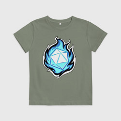 Футболка хлопковая детская DnD, Doungeon and Dragons, d20, цвет: авокадо