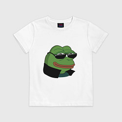 Футболка хлопковая детская Pepe в очках EZ, цвет: белый