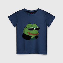 Футболка хлопковая детская Pepe в очках EZ, цвет: тёмно-синий