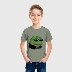 Футболка хлопковая детская Pepe в очках EZ, цвет: авокадо — фото 2
