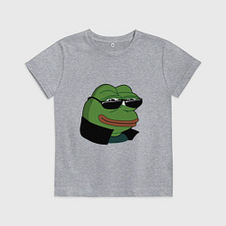 Футболка хлопковая детская Pepe в очках EZ, цвет: меланж