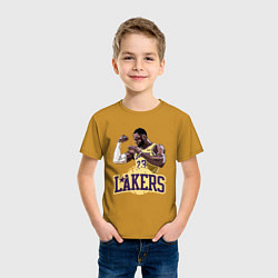 Футболка хлопковая детская LeBron - Lakers, цвет: горчичный — фото 2