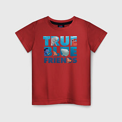 Футболка хлопковая детская True Blue Friends цвета красный — фото 1
