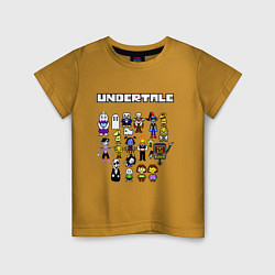 Футболка хлопковая детская UNDERTALE, цвет: горчичный