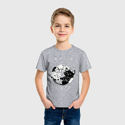 Футболка хлопковая детская Просто будь Котом, цвет: меланж — фото 2