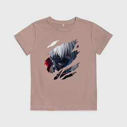 Футболка хлопковая детская Кен Канеки, цвет: пыльно-розовый