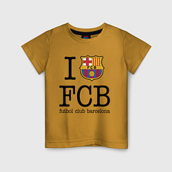 Футболка хлопковая детская Barcelona FC, цвет: горчичный