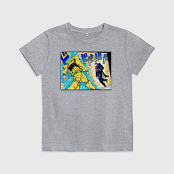 Футболка хлопковая детская Дио идет на забив, цвет: меланж